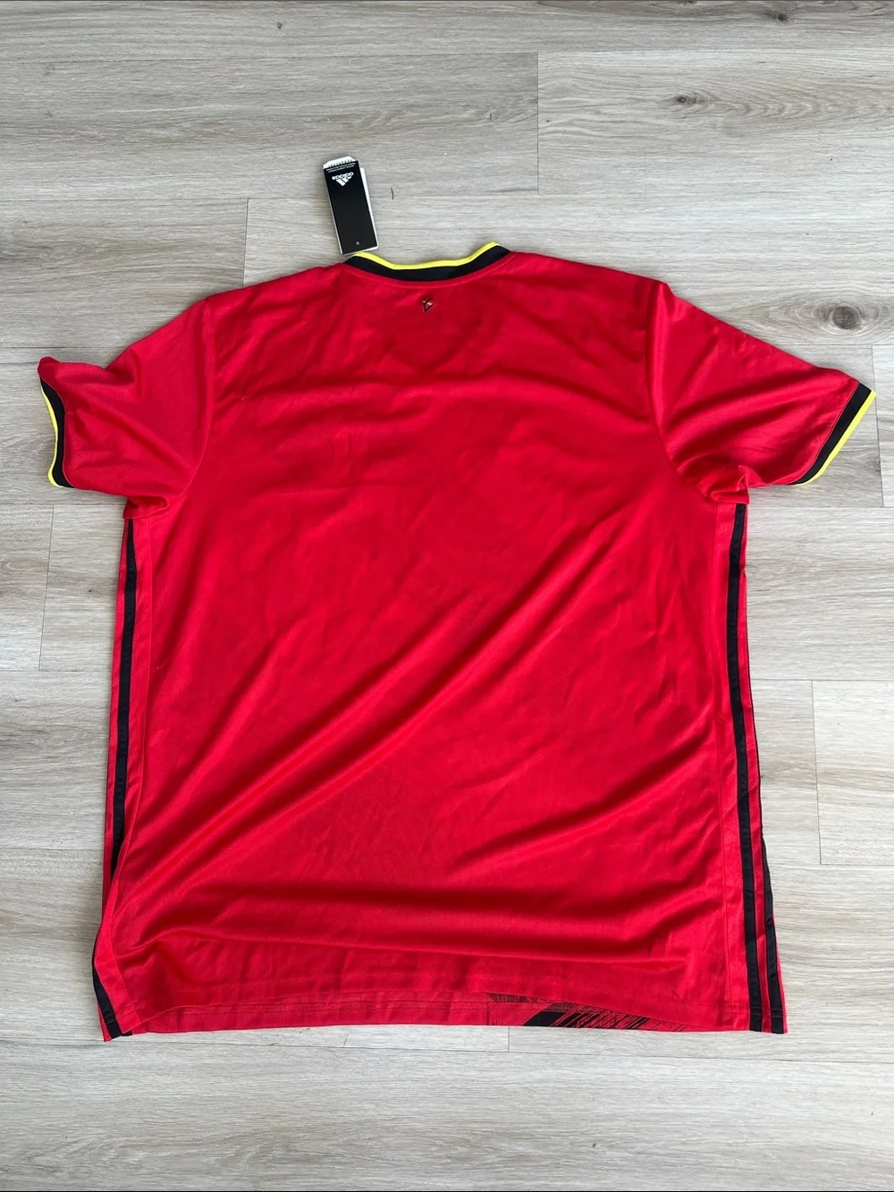 adidas Red Belgium National soccer Team Jersey with Black & Gold Trim